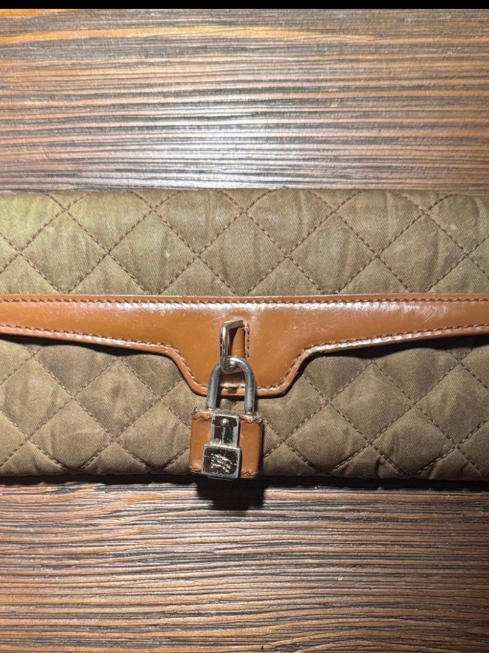 Burberry Quilted Brown and Tan Wallet- EUC